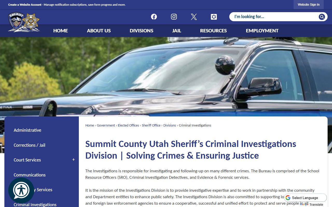 Summit County criminal history records - Sheriff's Administrative Division